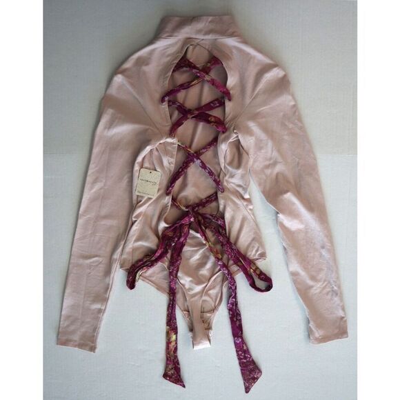 Intimately Free People OB1054279 WMN Sz S Mauve/Pink Straps In The Back Bodysuit - Picture 8 of 10